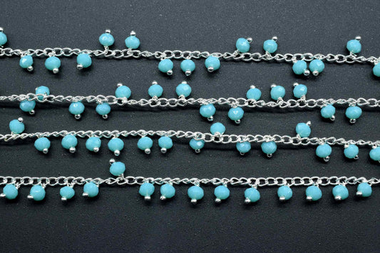 Turquoise Cluster Rosary,Turquoise Faceted Rosary Chain,Turquoise Dangling Chain,Unqiue Rosary Chain,Wire Wrapped Beads,Turquoise beadRosary