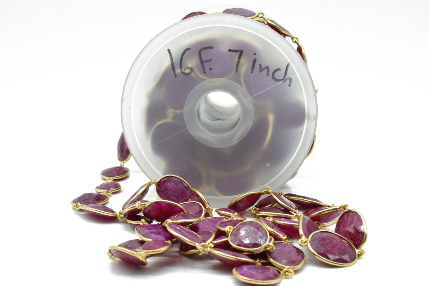 Ruby connector link Chain-Ruby Bezel Chain,Ruby free Shape Connector Chain,Ruby station link chain,Ruby handmade link chain,Ruby connectors