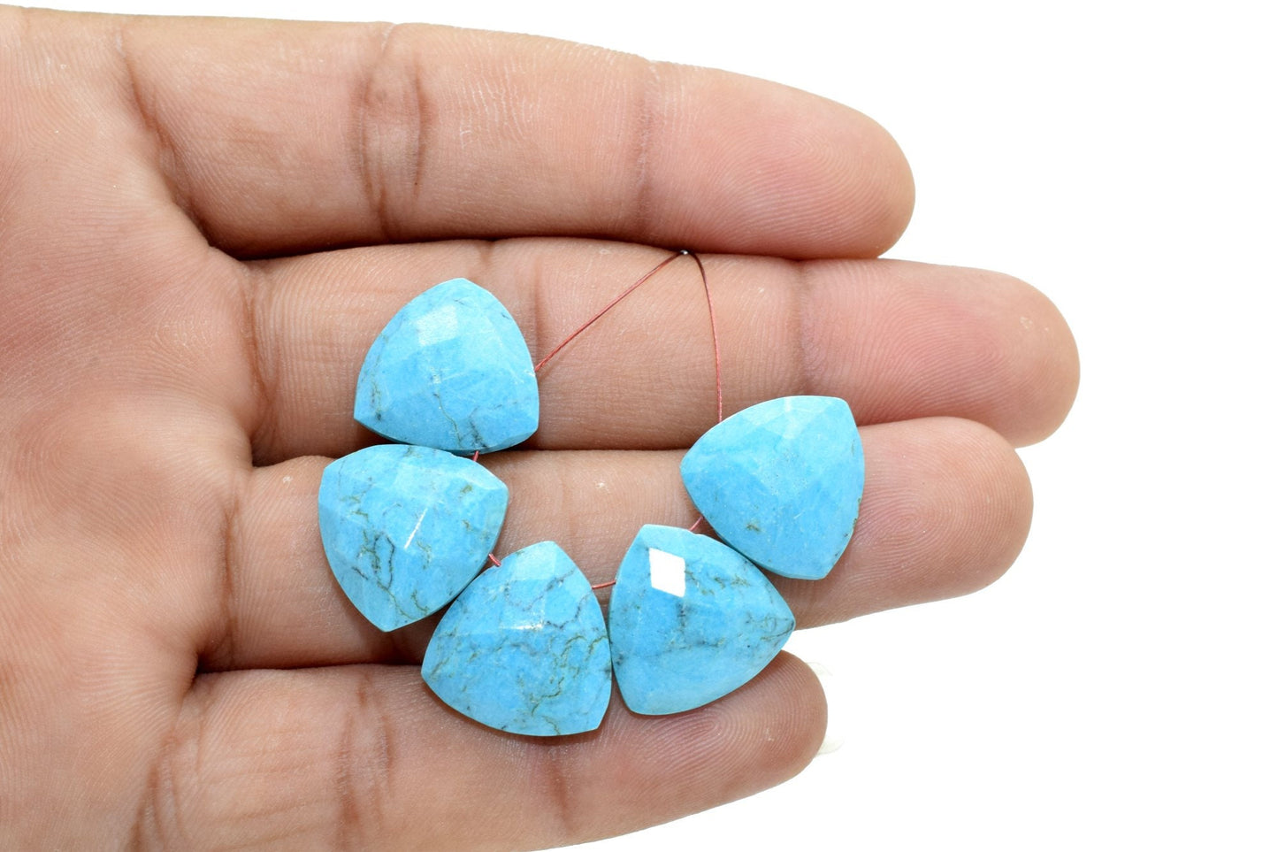 Turquoise Trillion briolette,Side drilled Briolette,Finest turquoise Briolette,Handmade Briolette,Arizona Turquoise Briolette,Trillion stone