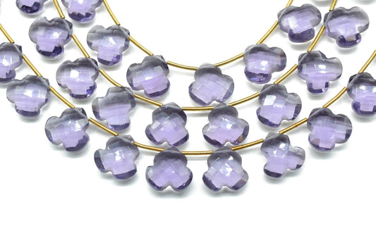 Amethyst fancy Shape Faceted Briolette| Carved Drill Fancy Briolette 5 inch Strand | 10 Pieces,Side Drill |Gemstone Beads for jewelry making
