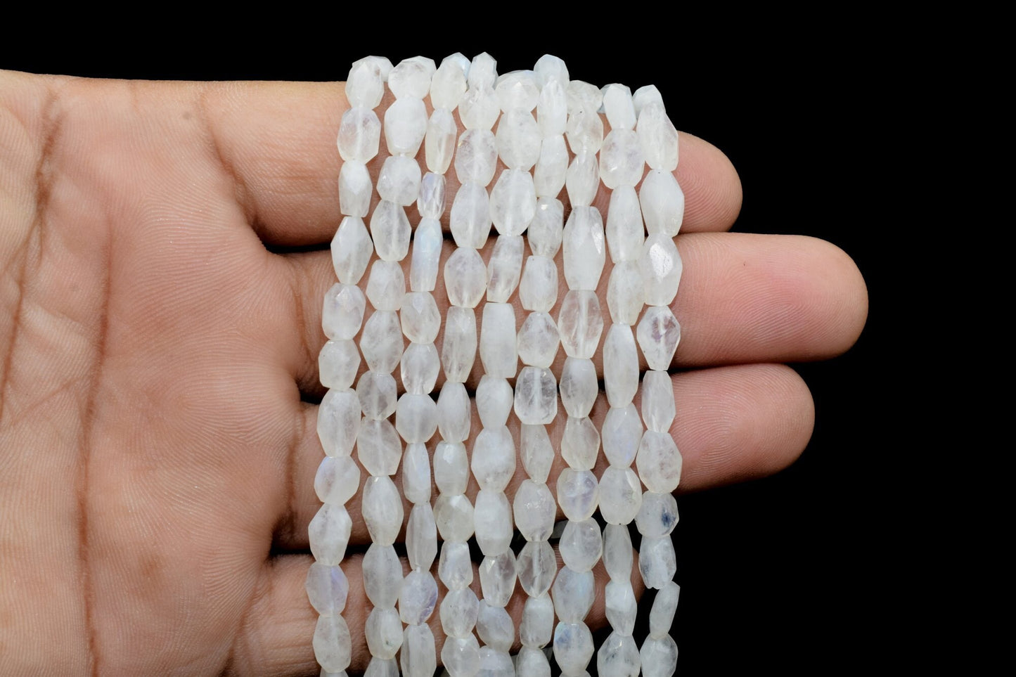 Rainbow Moonstone Flat Faceted Oval Beads, Rainbow Moonstone Beads,Moonstone Faceted Oval Shape Natural Beads,Moonstone briolette Oval beads