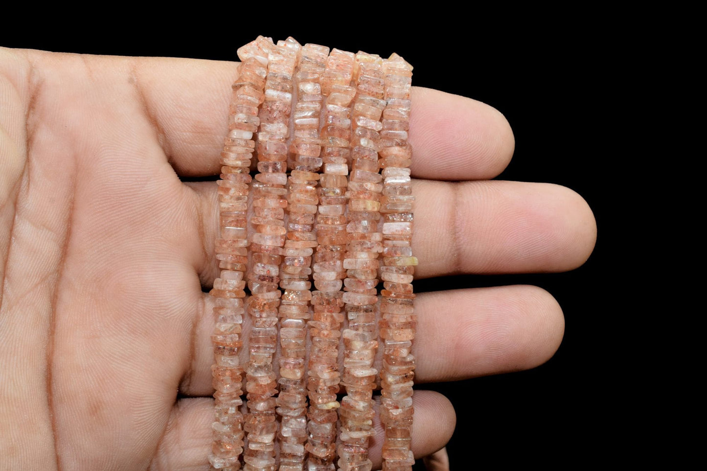 Natural Sunstone Smooth Heishi Shape Beadss,4-6mm Heishi Square Flat Thin Beads,16 inch long strand smooth SUNSTONE heishi beads, gemstone