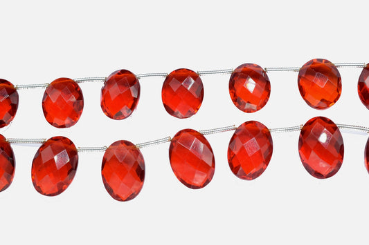 Garnet Faceted 10x14mm oval Shape Briolettes,Garnet oval Shape Side Drill Beads,Red Garnet Briolettes,Super Finist Briolettes,Garnet Beads