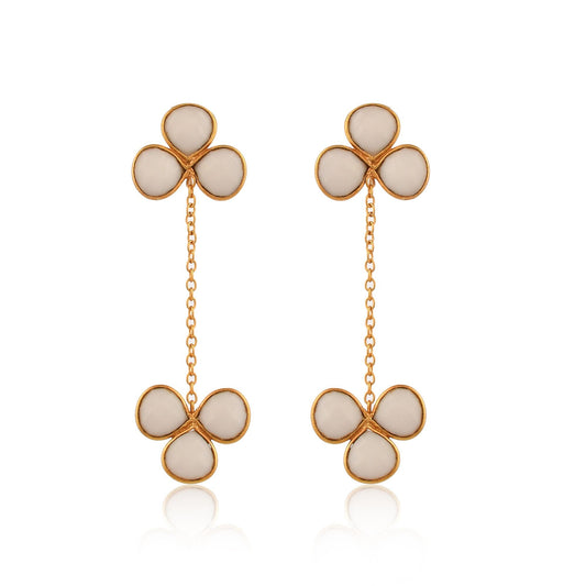 Natural Rainbow Moonstone Earring/Handmade Earring/Gold Plated Earring/Boho Earring/Bridal Jewelry/Women Earring/Dangle Earring/B'day Gift