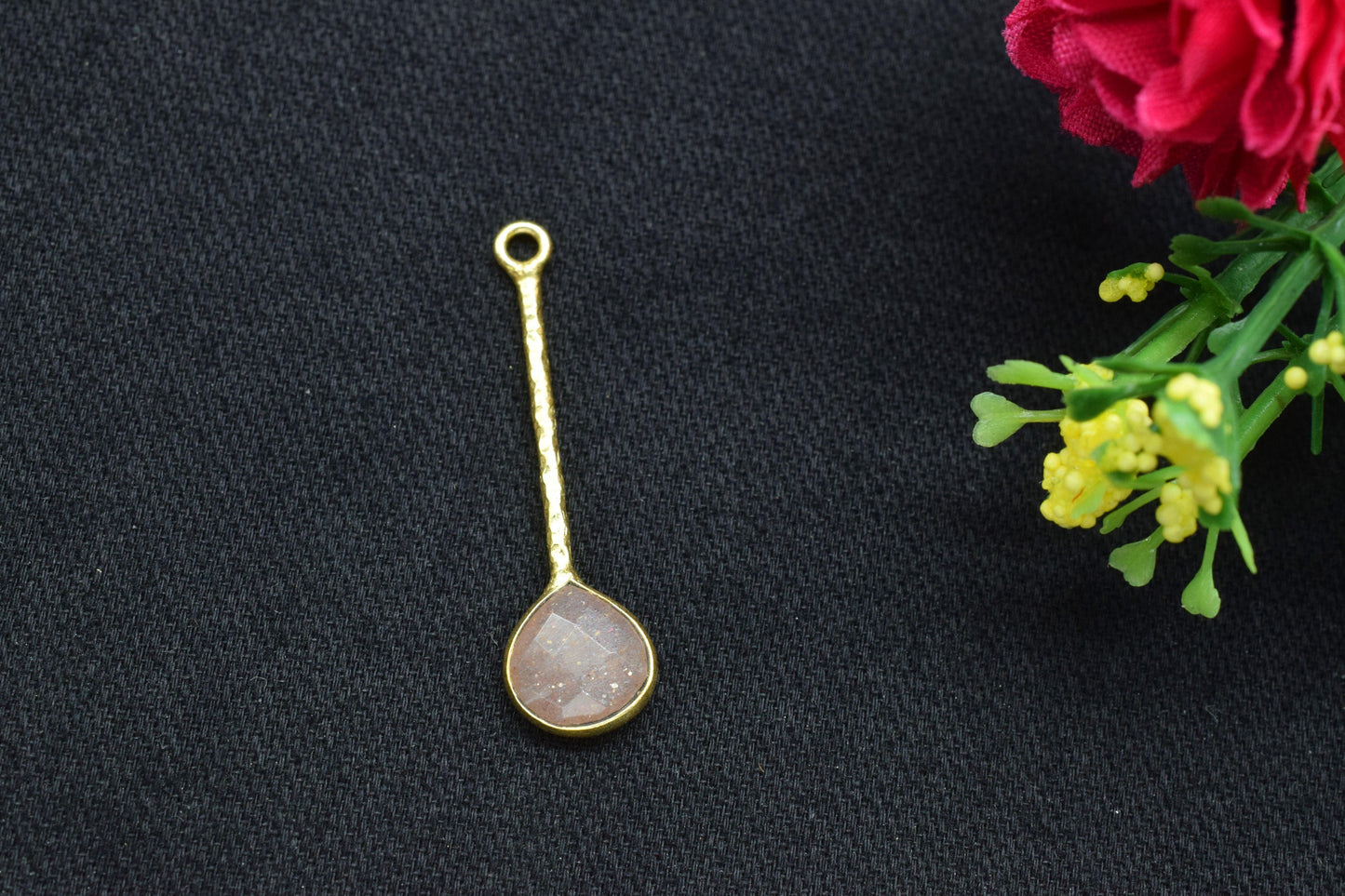 Pink Strawberry Charm/Gemstone Component/Faceted Pink Strawberry Charm/Necklace Pendant/Single Bail Charm/Summer Collection/Wholesale Supply