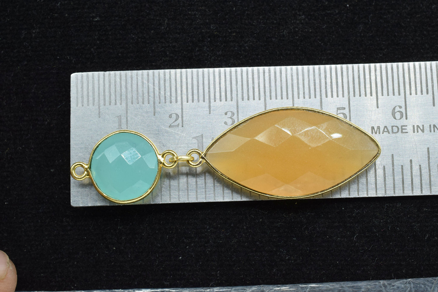 Yellow chalcedony Component pendant,Multi Gemstone Dangle Earrings,Necklace Connector,Handmade jewelry,Dangle pendant Charms,Aqua Connectors
