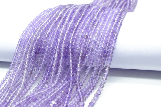 Amethyst Faceted Rondelle Beads,Natural Semi Precious Gemstone Beads,Jewelry Making supply,3mm Rondelle Beads,Amethyst Beads,purple beads
