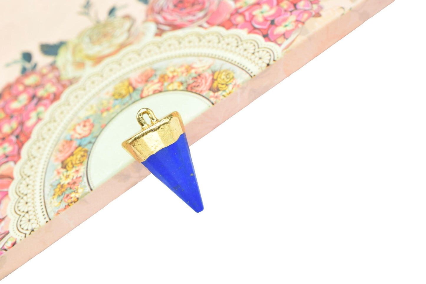 Lapis Lazuli Spike Point Pendant,Handmade Triangle Faceted Pointed Charm,Lapis Pendant Jewelry Making Supply,Gemstone Single Bail Connector