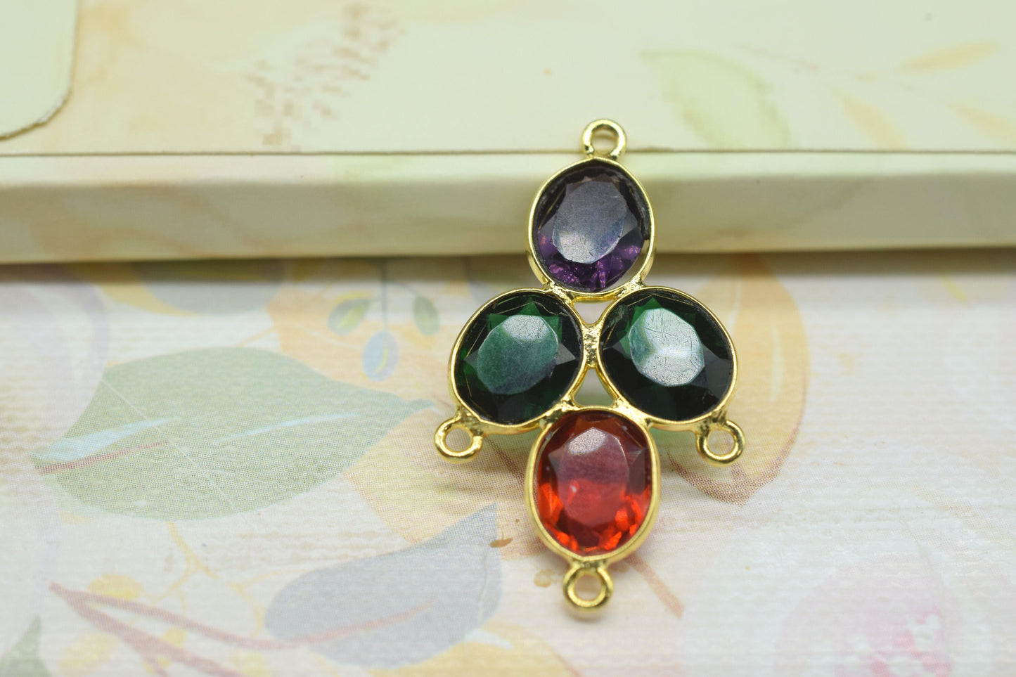 Multi Gemstone Component/Earring Components/Green Onyx Earring Component/Gemstone Pendant/Jewelery Making Supplies/Dangle Earring Component