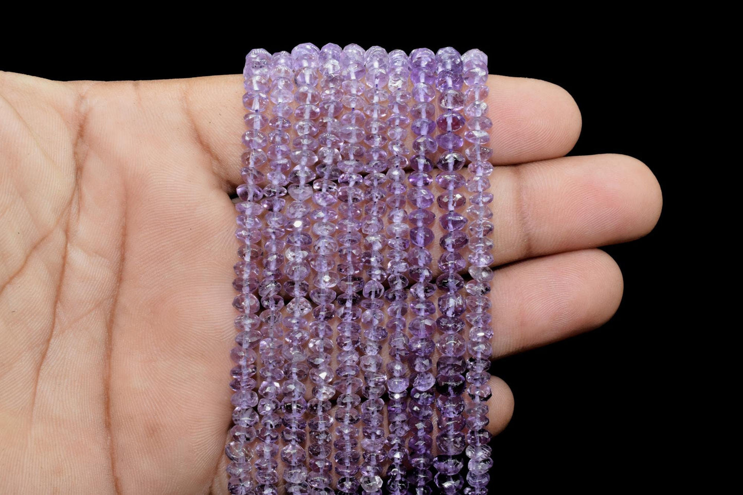 Amethyst Faceted Rondelle Beads - Genuine Amethyst /Natural Gemstone,Amethyst Rondelle Beads,Amethyst Beads Strand,Faceted Rondelle Beads