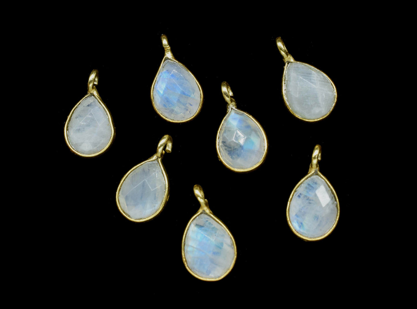 Moonstone 6x8mm Pear Shape Earring Connector,Moonstone connector Earrings Jewelry,Teardrop Connector,Jewelry Finding,Jewelry Craft Supplie