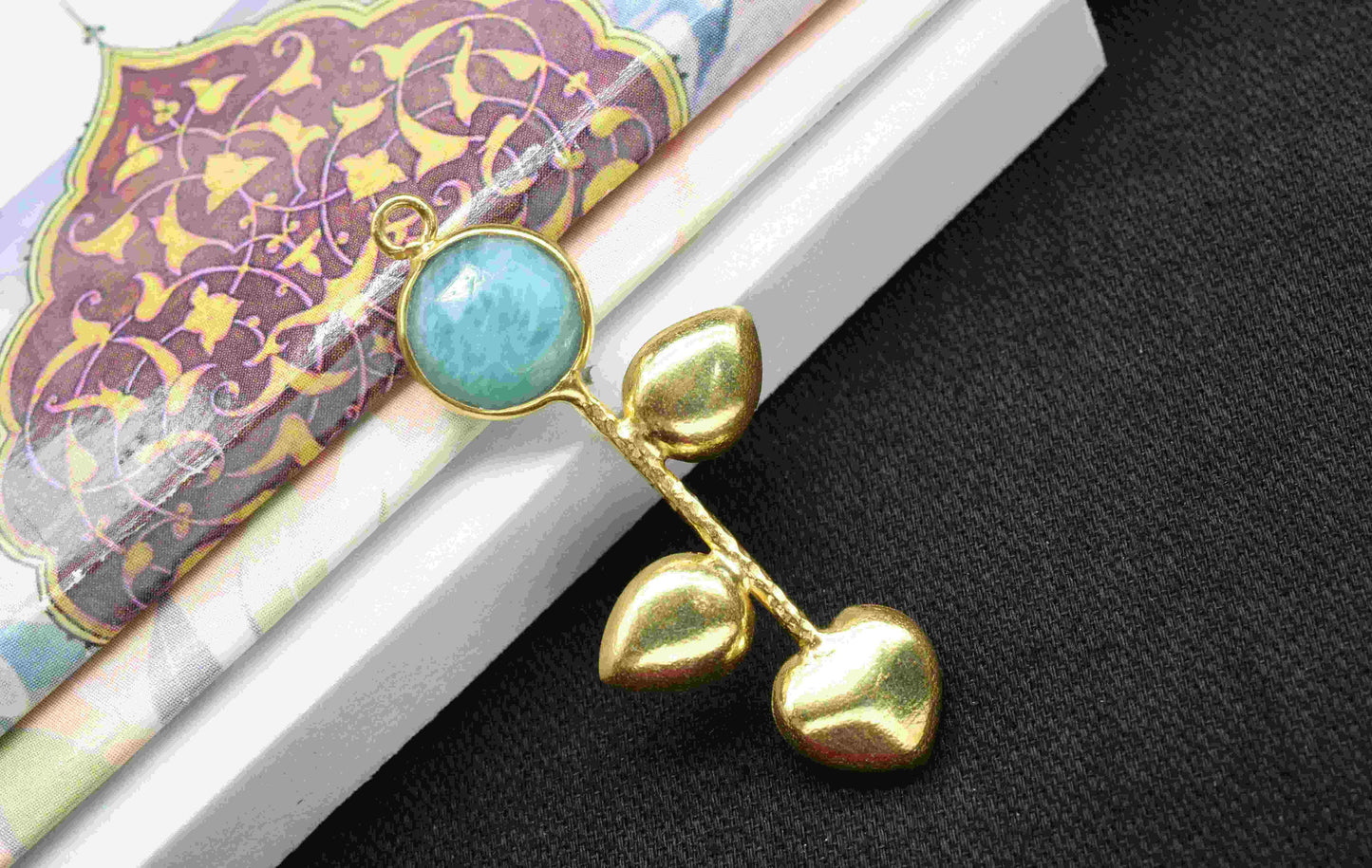 Amazonite Round Shape Pendant , Amazonite Single Bail Charms ,Genuine Gemstone Charms , Gold Plated Gemstone Connectors , Summer Collection