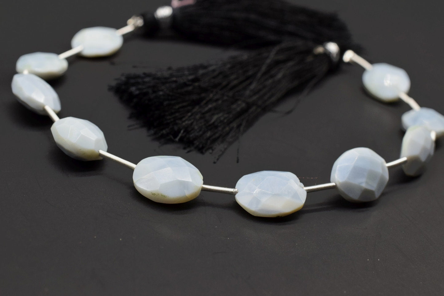 Blue Opal Oval Shape briolettes,Blue Opal Vertical Top Drilled briolettes,Blue Opal Faceted Oval Briolettes,Blue Opal beads,Opal briolettes