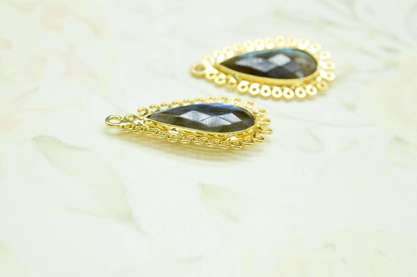 Labradorite 8x20 Teardrop Bezel Charms,Wholesale Jewelry,Single Bail Pendant,Gemstone Brass Component,Handmade Jewellery Connectors,Gift