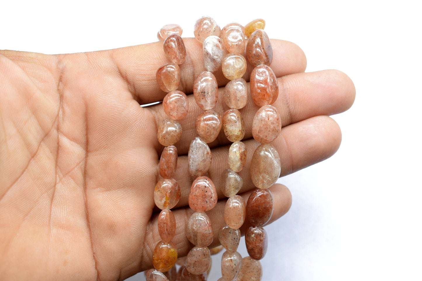 Natural Gemstone Nuggets Beads/Smooth Beads/Jewelry Making Craft/Pink Strawberry Nuggets Beads/Handmade Jewelry/Jewelry Component/Gift