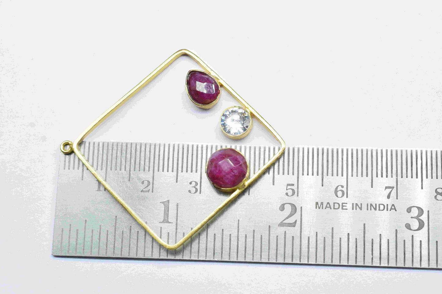 Natural Ruby Component Dangle Earrings,Finding Necklace Component Jewelry,32mm Square Shape Earring Connector,Handmade Earrings,Components