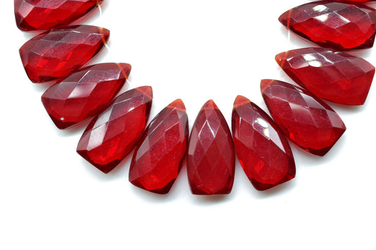 Natural Garnet Briolettes,10x18mm Trillion Faceted Beads,Garnet pyramid shape beads,Garnet Trillion Shape Briolettes,Garnet faceted beads