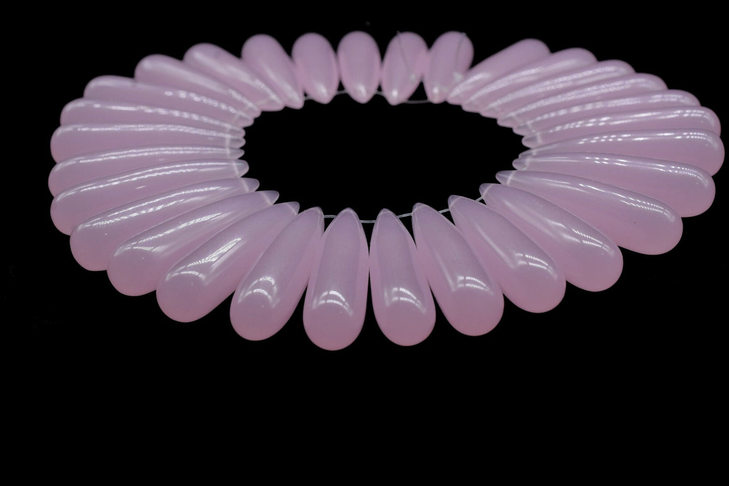 Pink Chalcedony Long drop 8x30mm smooth Briolettes,Top Drilled Gemstone Teardrops,Pink Chalcedony Teardrop Beads ForJewelry Making Supplies