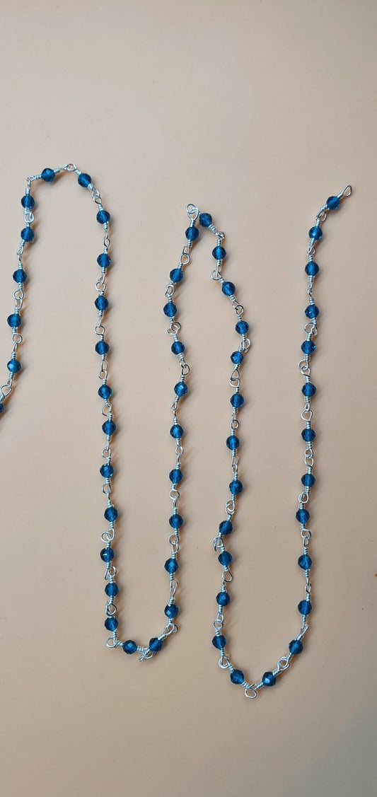 Natural Apatite 2mm Beaded Chain,Apatite Rosary,Gold Plated Wire Wrap Chain,Brass chain,Jewelry Making Chain,Rosary chain,Gold vermeil chain