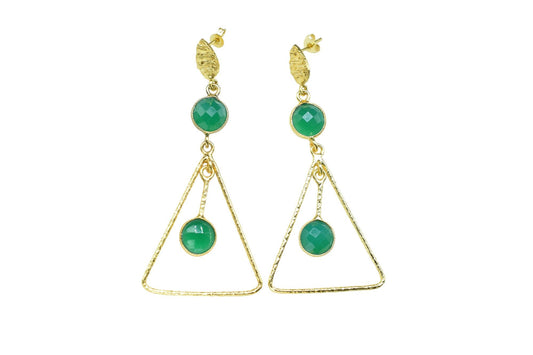 Green Onyx Earring Jewelry/Dangle Earring/Texture Earring/Handmade Earring Jewelry/Long Earring/Bridesmaid earring/Unique Earring/B'day Gift