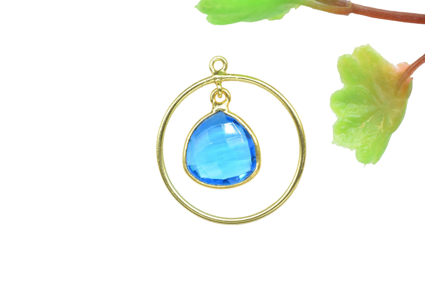 Gemstone Trillion Bezel Pendant,Finding Round,Women Earring,Bridal Earring,Station Link Supply,Gemstone Circle Components,Pendant Jewelry