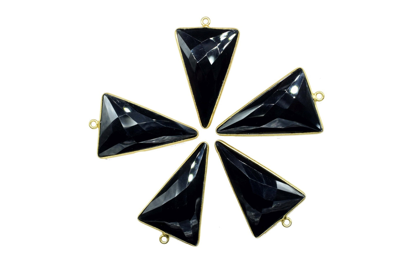Black onyx 20x30mm Trillion Shape bezel,Black Onyx charms jewelry making craft,Black Onyx Single Bail pendant,Black Onyx Gold Plated bezel