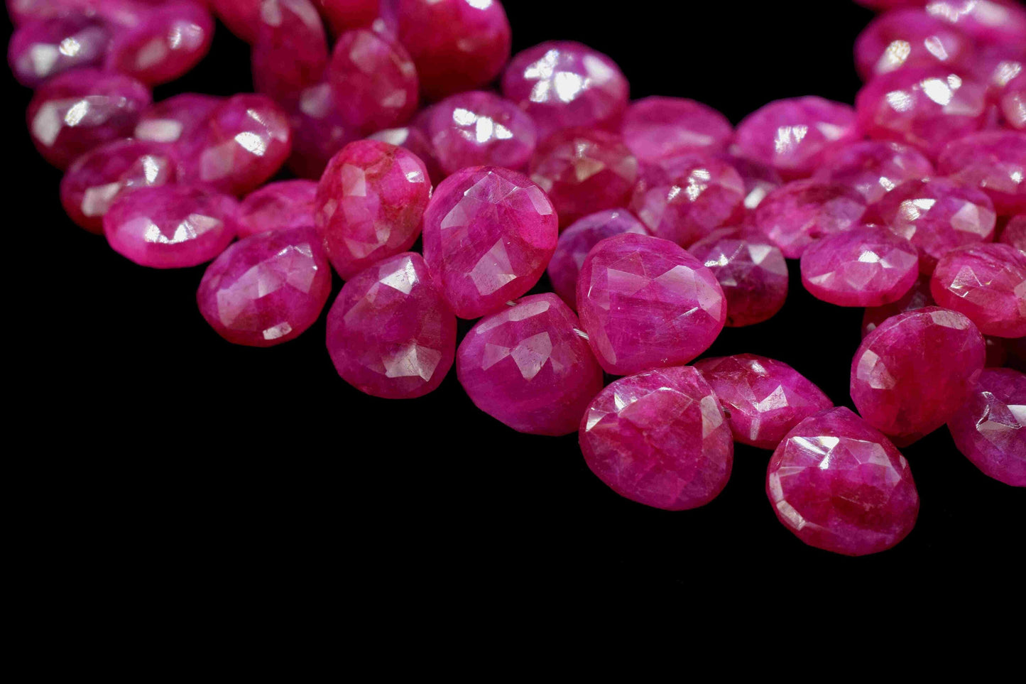 Natural Ruby Heart Shape Briolettes, Super Genuine Ruby Faceted Heart Shape Beads Briolette, Ruby Heart Shape Beads, Jewelry Making Supplies