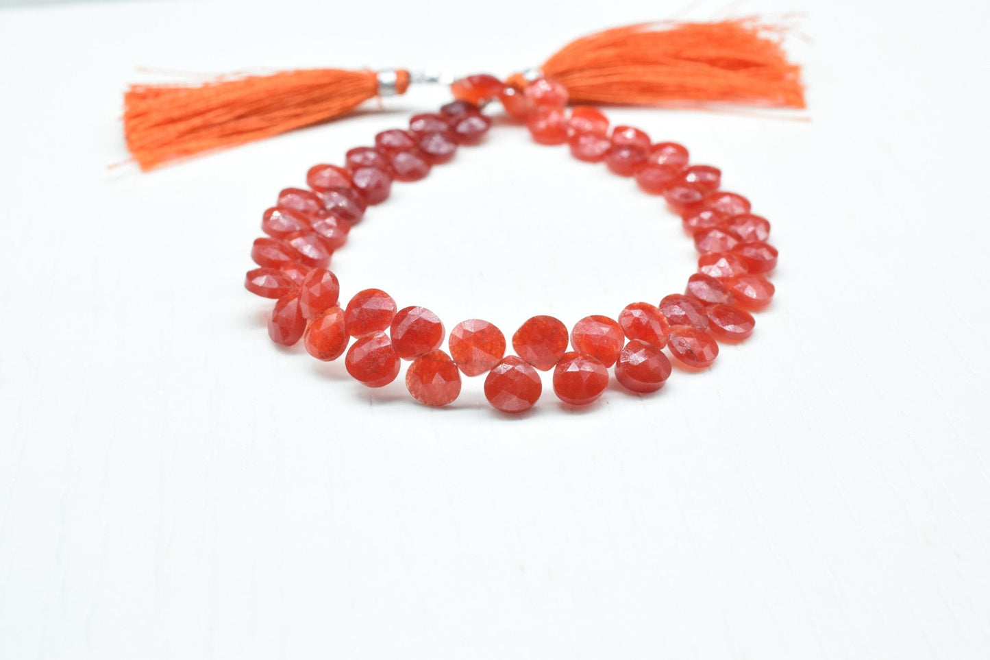 Carnelian Faceted Heart Shape Beads, Carnelian 8mm Heart Shape Beads, Faceted Orange Carnelian Beads, Heart Shape Carnelian Beads, jewelry