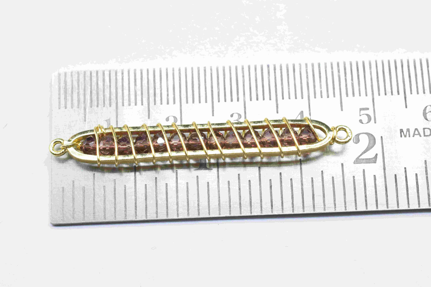 Pink Amethyst beaded Bar Finding Connector,Gemstone Bar Pendant Necklace,Bar Bracelet,Beaded Bar Finding Component,Pink Amethyst jewelry