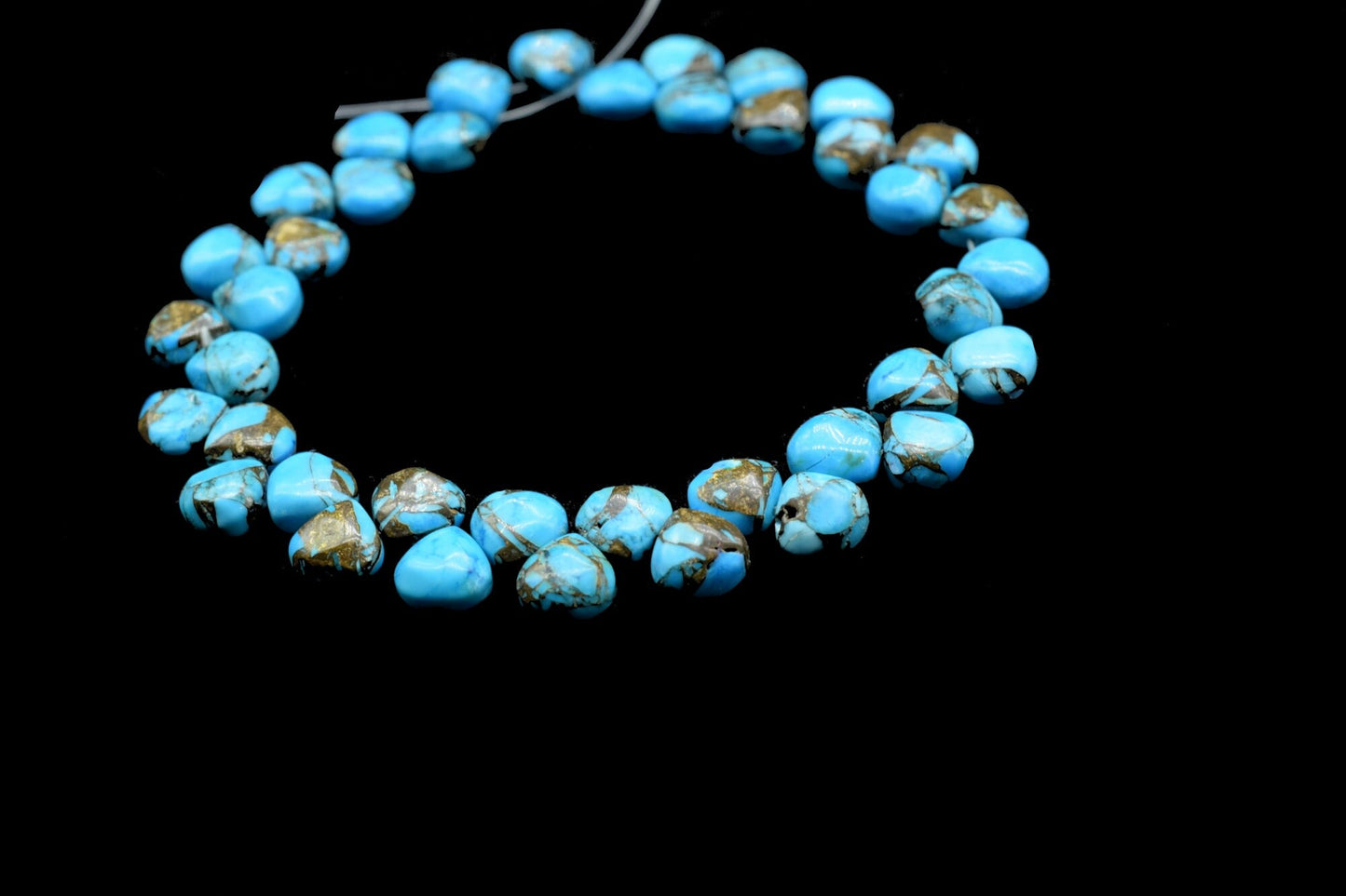 Sky Blue Copper Turquoise 6mm Smooth Heart Shape Briolettes,Smooth Heart Shape Beads,Copper Turquoise Smooth Beads,Superb Item at Low Price