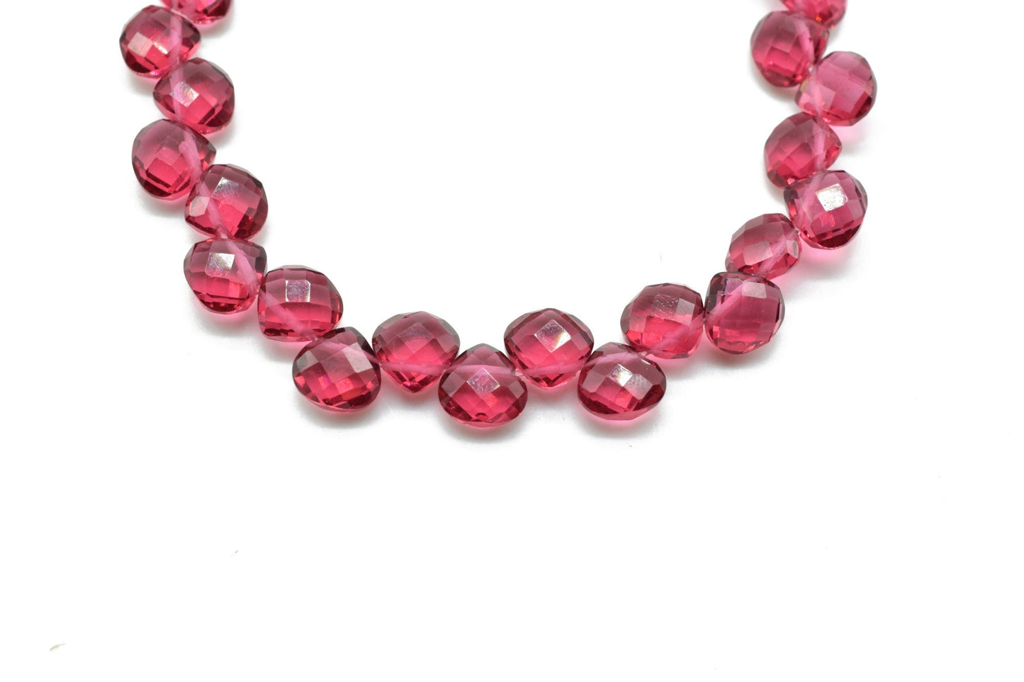 Pink Tourmaline Heart shape 6mm Briolettes,Pink Tourmaline drilled Briolette,Birthstone briolettes,Pink Tourmaline Quartz briolettes,jewelry