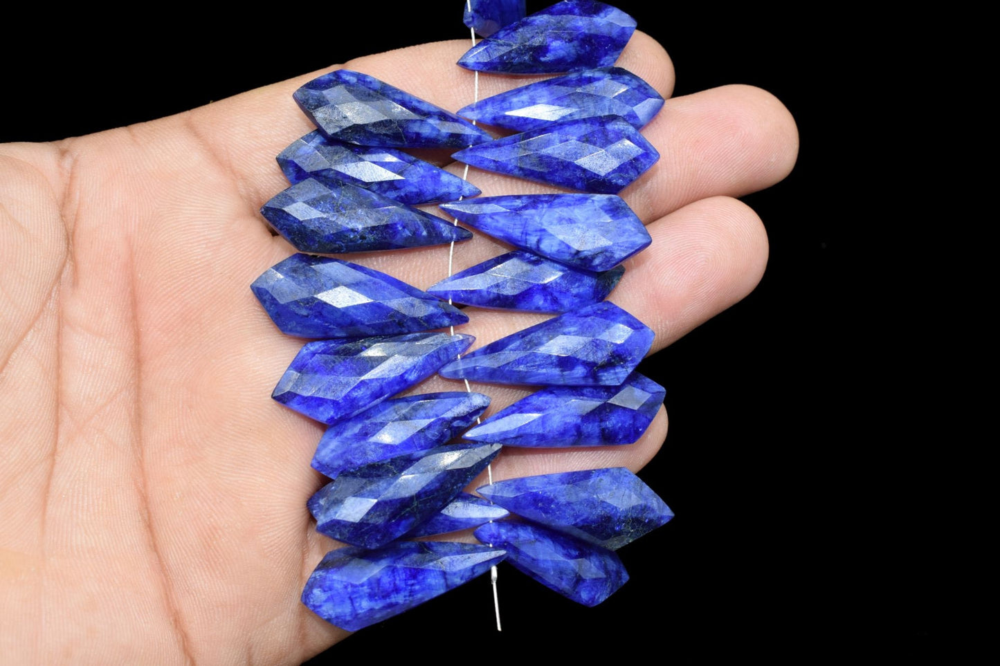 Blue Sapphire Faceted Long Pear Shape Briolette Beads,Sapphire 12x27mm Teardrop Briolettes,Sapphire Pear,Sapphire Briolettes,Craft Supplies