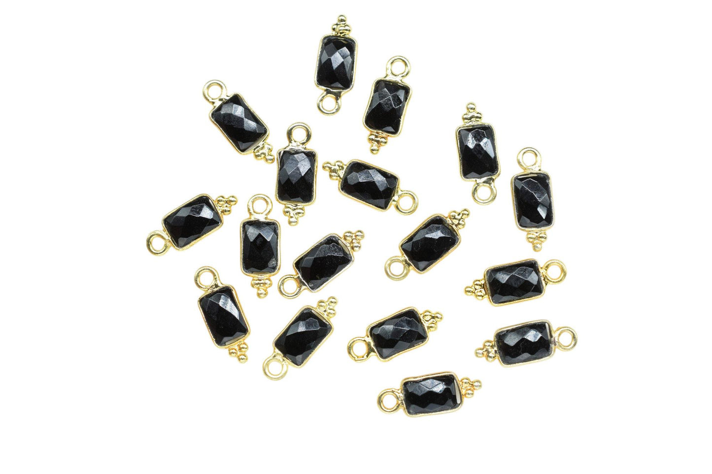 Gemstone Black Onyx Charms Pendant/Buguette Shape Pendant/Handmade Pendant/Tiny Pendant/Necklace Connector jewelry/B'day Gift