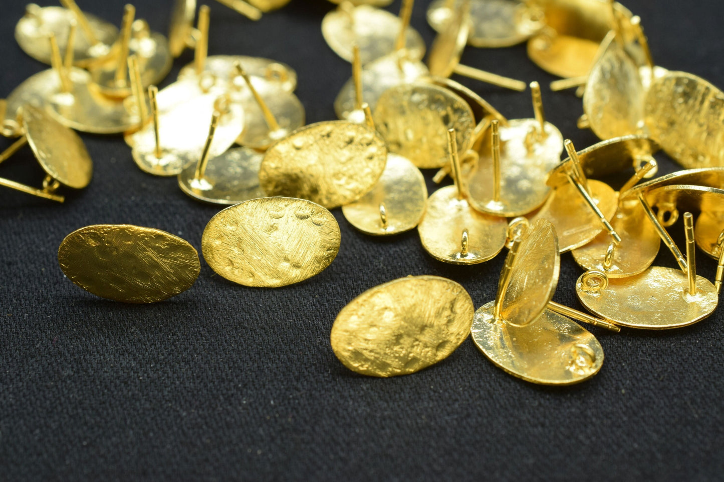 Brass Handmad Earring Connector,12x18mm Oval Shape Brass Earring connector,Gold Plated Brass Jewellery,Studs Post connector,Brass Earring,