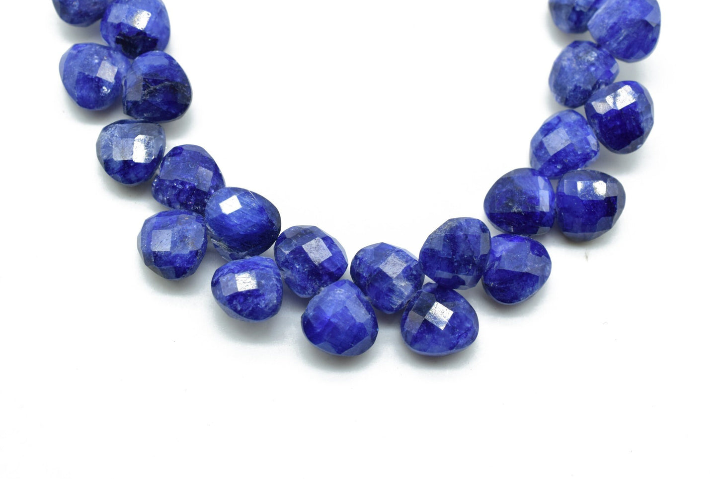 Blue Sapphire Heart shape 6mm Briolettes,Jewelry making supplies,craft supplies,Super Rare Blue Sapphire Faceted Heart Shape beads Briolette