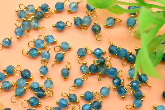 Neon Apatite Single wire wrapped Beads,Necklace Components,Apatite Faceted Beads,Apatite Dangle Beads,Jewelry Making Supplies,Apatite Charms