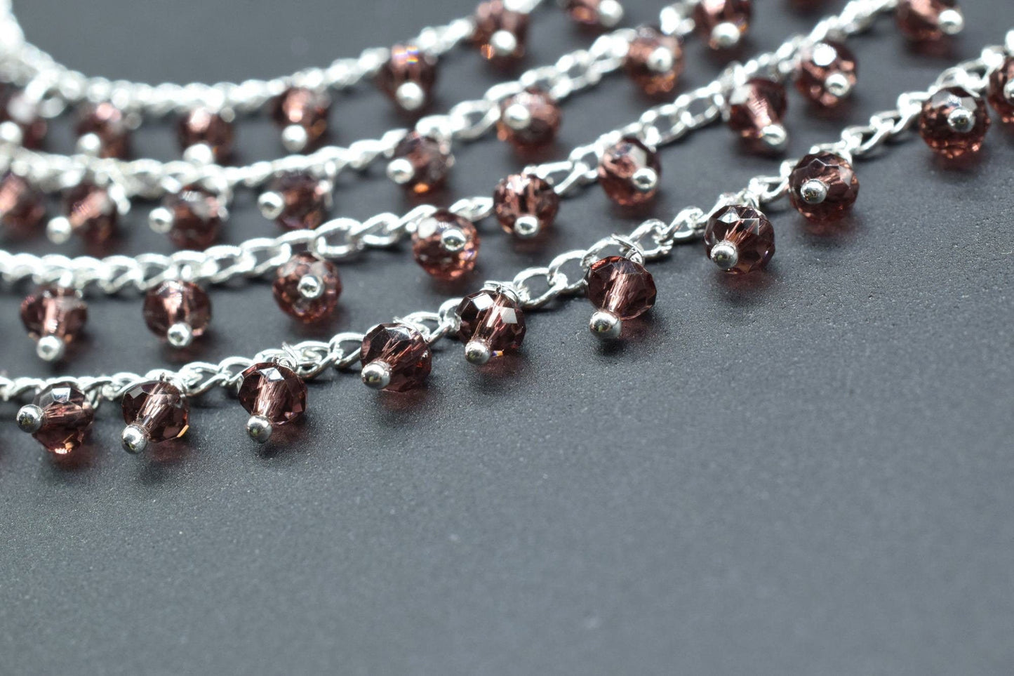 Rhodolite Garnet Rosary Chain,Garnet Cluster Rosary,Wire Wrapped Rosary Chain,Gemsatone Bulk Rosary Roll,Jewelry Making Chain,Garnet Beads