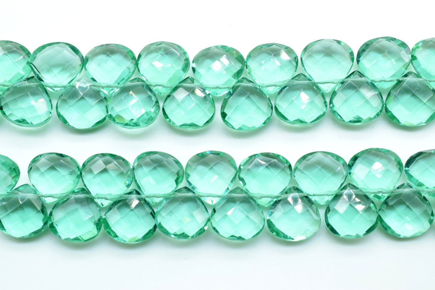 green  Apatite Faceted 10mm Heart Shape Briolettes,Side drilled Briolette,Finest Apatite Briolette,Handmade Briolette, Birthstone briolettes