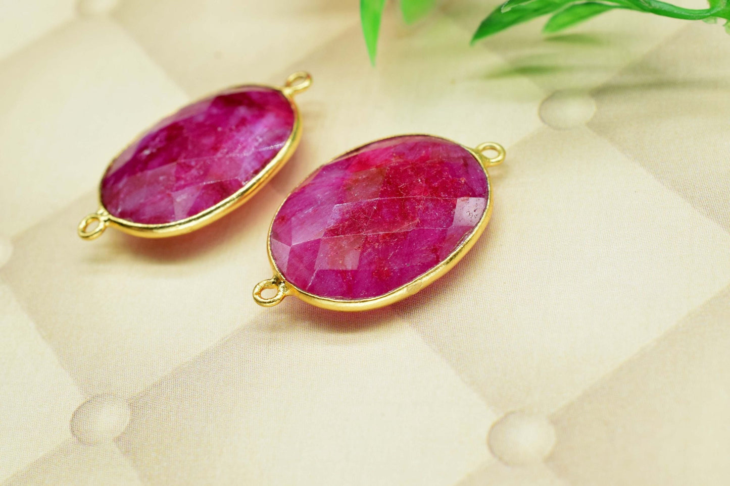Ruby 16x20mm Bezel,charms,connector,pendant,oval ShapeGold Plated bezel,Beautiful ruby Bezel,Ruby jewelry making charm,GoldFilled bezel,boho