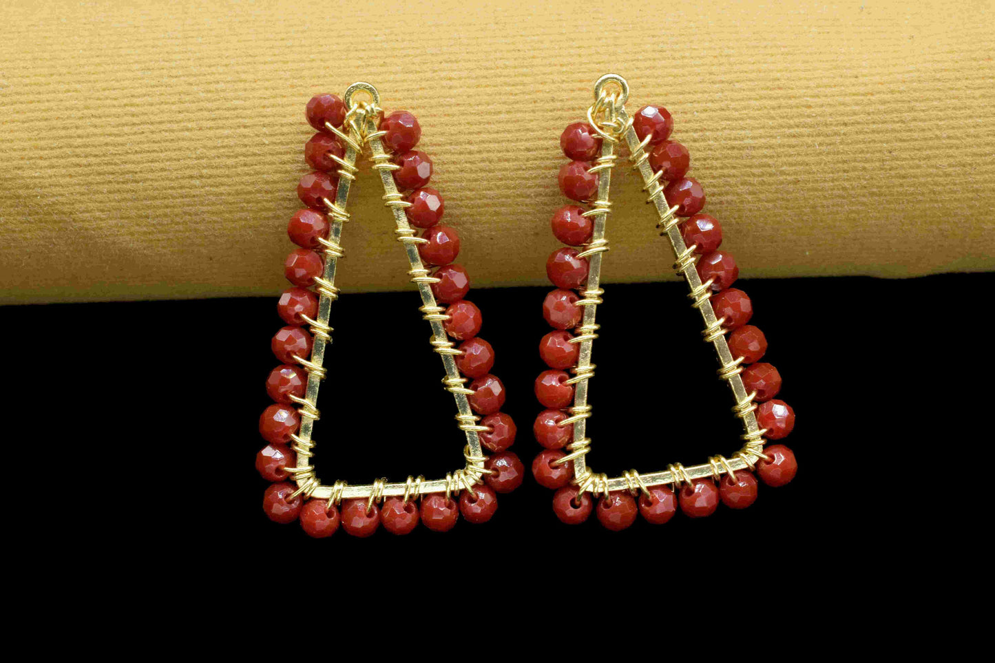 Natural Ruby Wire Wrapped Dangle Earring,Gemstone Component,Handmade Beads Earring Connector,Finding Necklace,Ruby jewelry,Component Jewelry