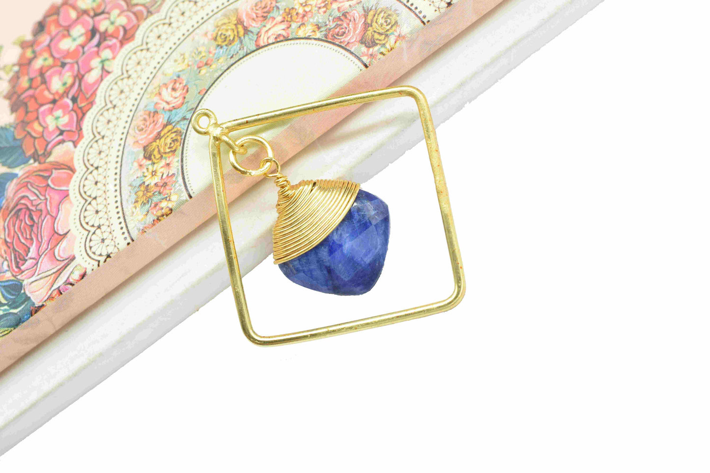 Handmade Wire Wrapped Pendants,Carft Supplies Tools,Gemstone Finding 12mm Square Pendants,Gemstone Craft Supply,Statement Earring Jewelry