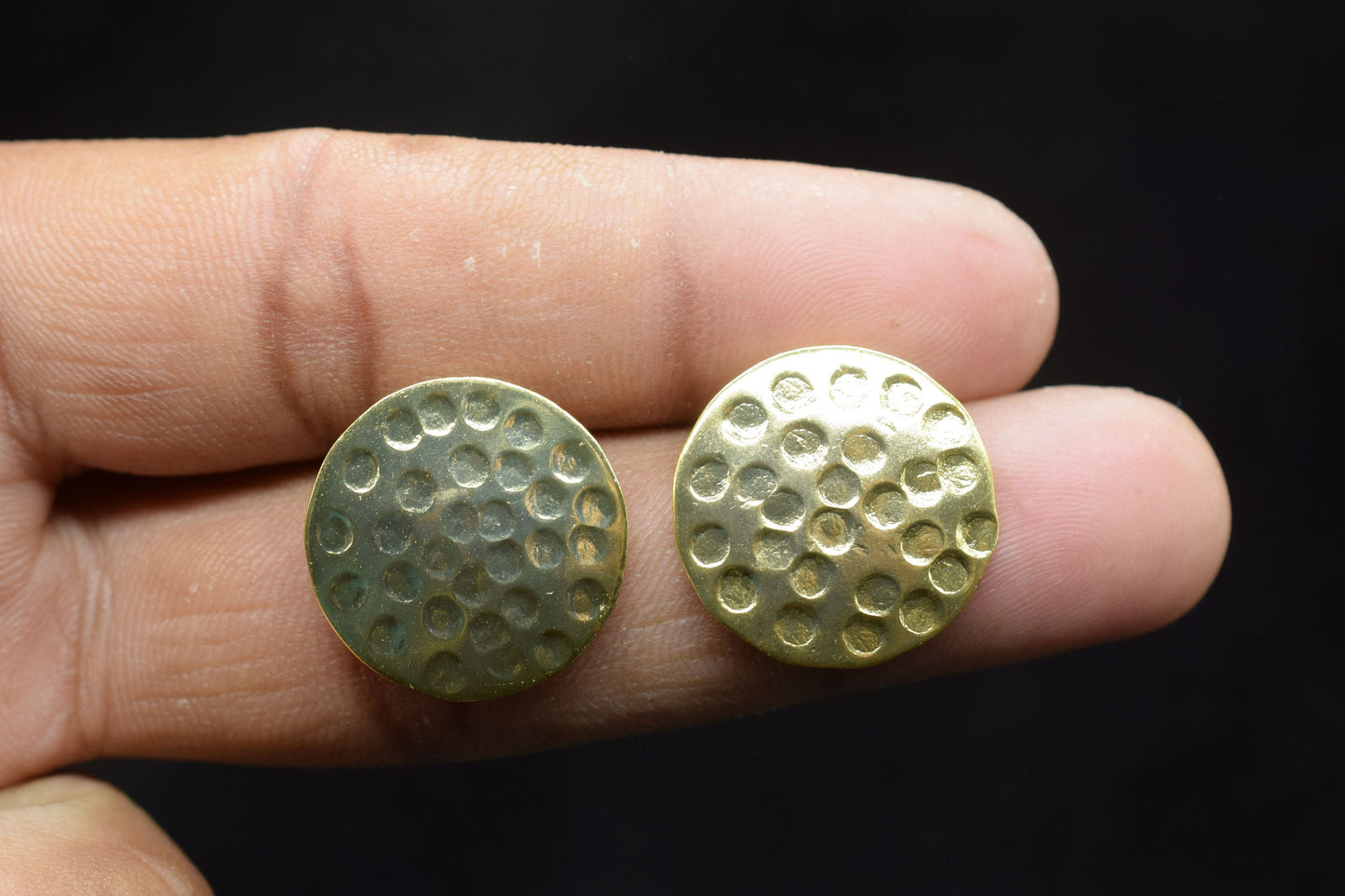 Brass Hammered earring post connector,20mm Round Brass Earring connector,Brass Jewellery,Studs connector,Brass Earring,Wedding Gifts,B'Gifts