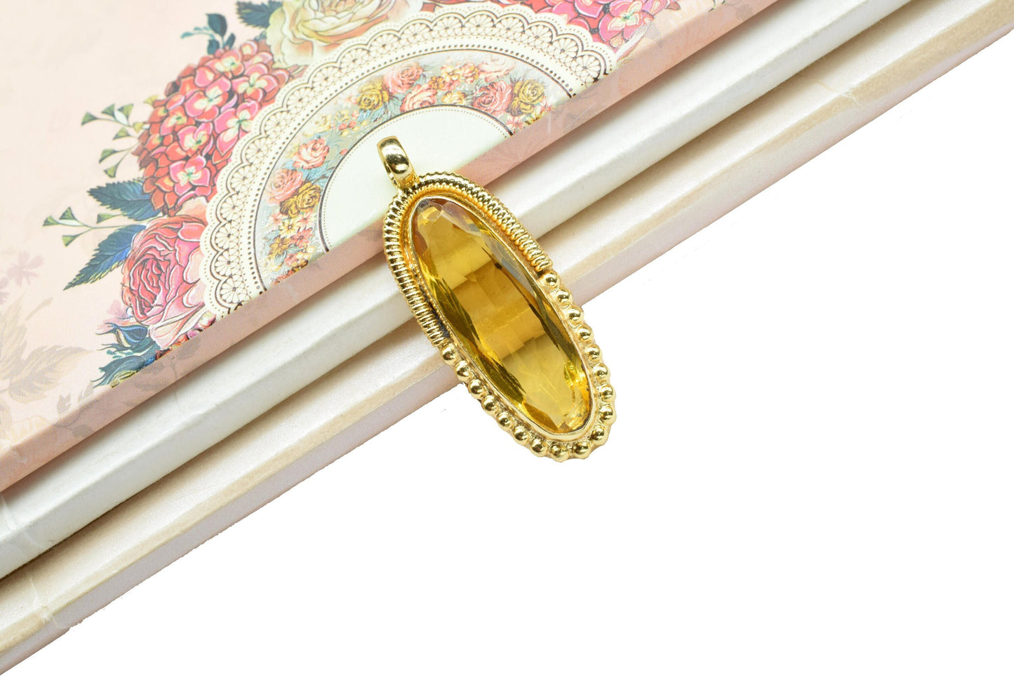 Citrine Pendant Charm,Yellow Gemstone Pendant,Handmade Craft,Oval Shape Pendant Jewelry,Statement Pendant,Loop Pendant,Brass Pendant,Gift
