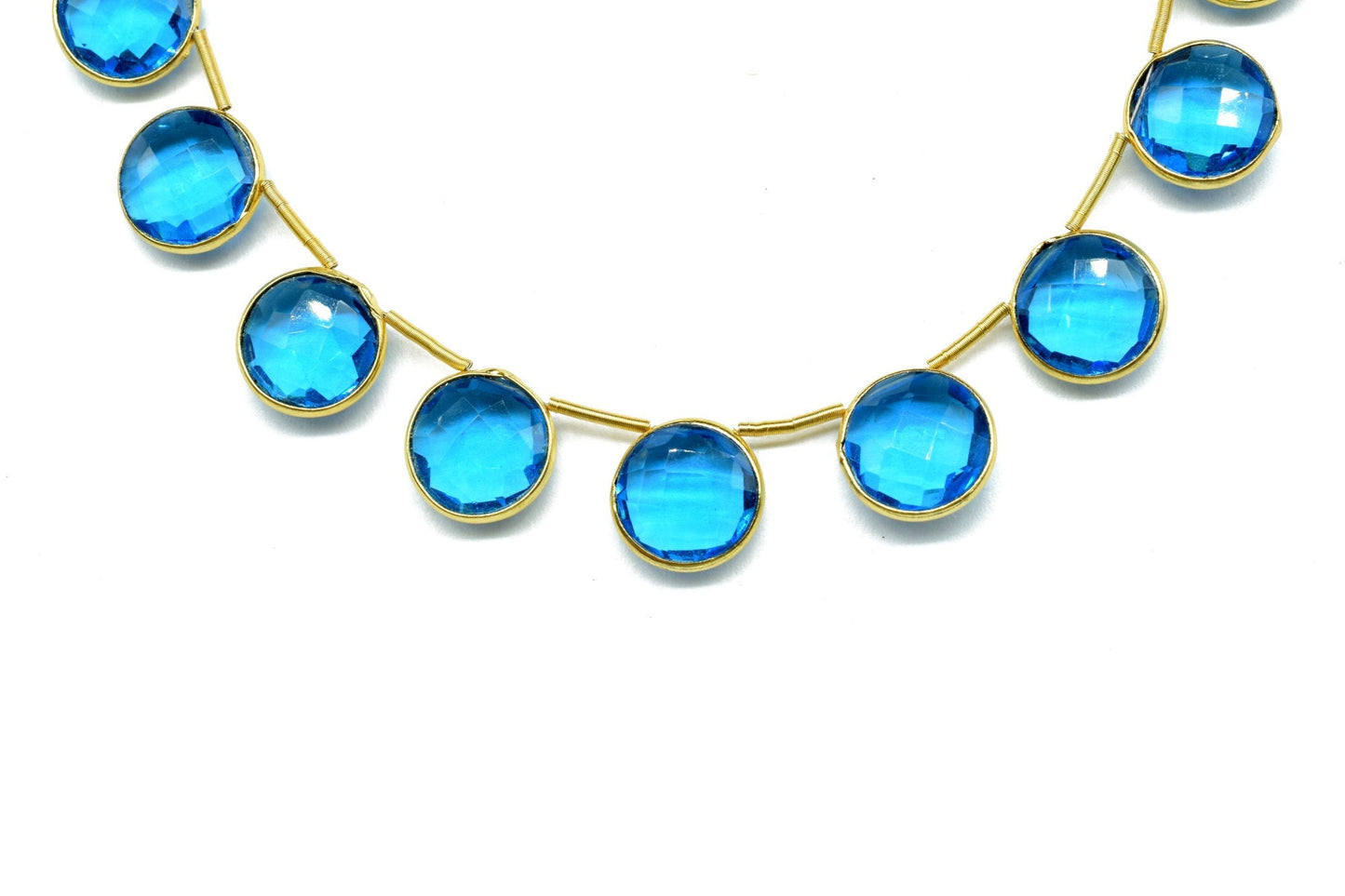 London Blue topaz 10mm Faceted Round Shape charms strand,Topaz Faceted Gemstone JewelryMaking Component,charm,Brass charms,jewelry