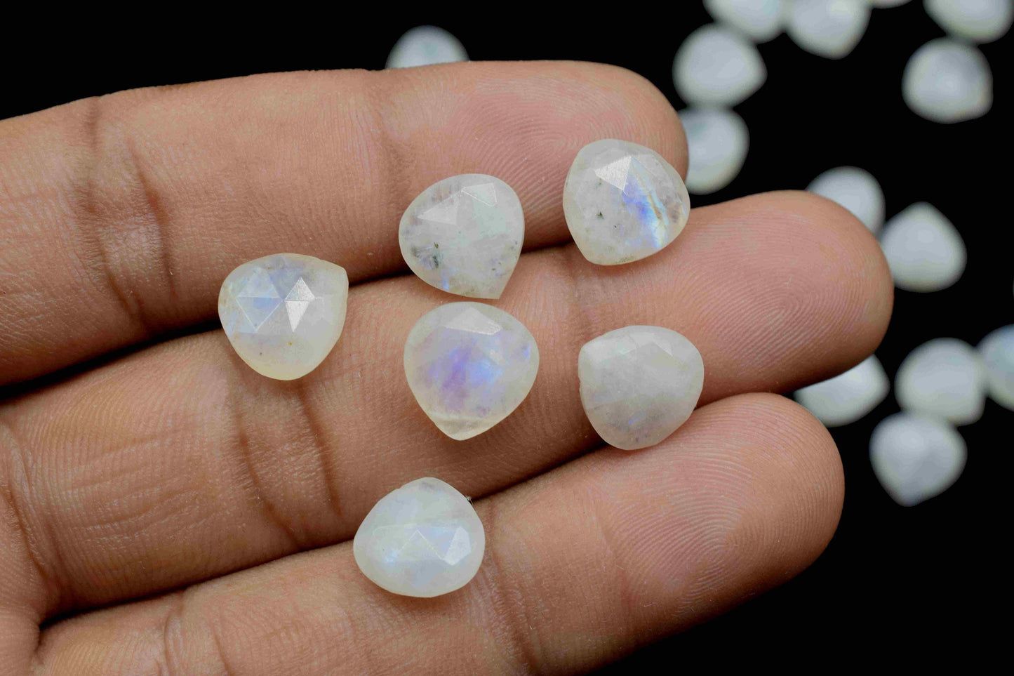 Rainbow Moonstone 10mm Faceted Heart Shape Beads,Moonstone Heart Shape Briolettes,Moonstone Jewelry Bead,Moonstone bead,Moonstone Briolettes