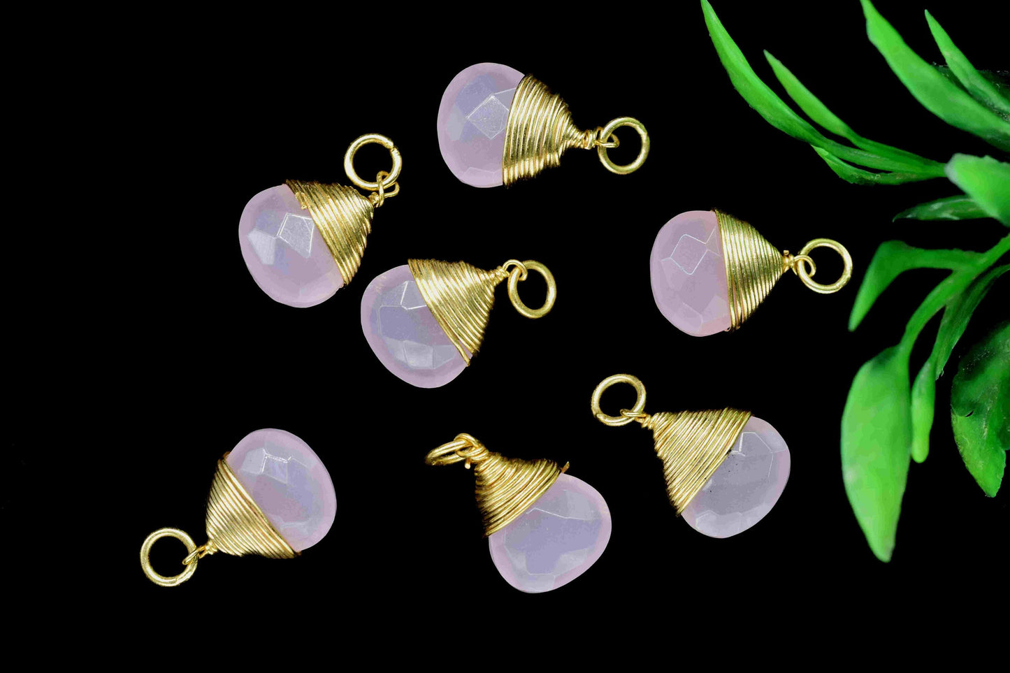 Rose Quartz Heart Faceted Connector,Wire Wrapped Gemstone Pendant,loop Connector,Wire Wrapped Necklace,10mm Heart Shape,Rose Quartz Jewelry,