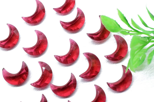 Pink Tourmaline Moon Briolettes , Hand Carved Moon Briolettes,Pink Tourmaline Carved Moon, Gemstone Carved Moon, 15mm Half Moon Shape Beads