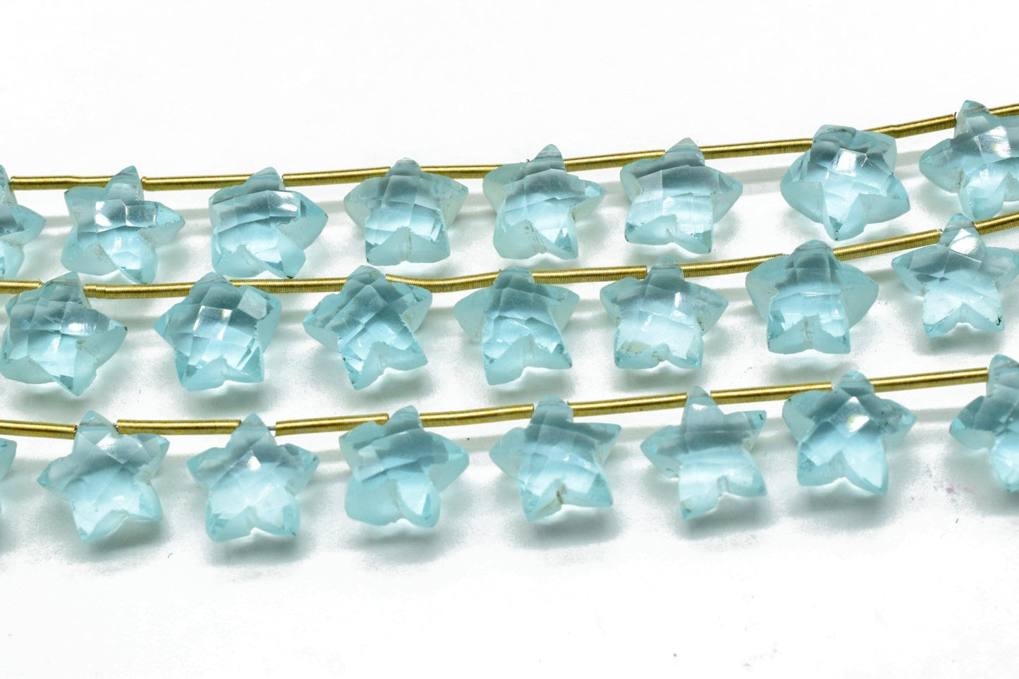 Aquamarine 9mm Faceted Star Briolette Beads Strand - 10 Beads in 1 Strands,Aquamarine Beads,Aquamarine Star Shape Briolette,Aquamarine stars