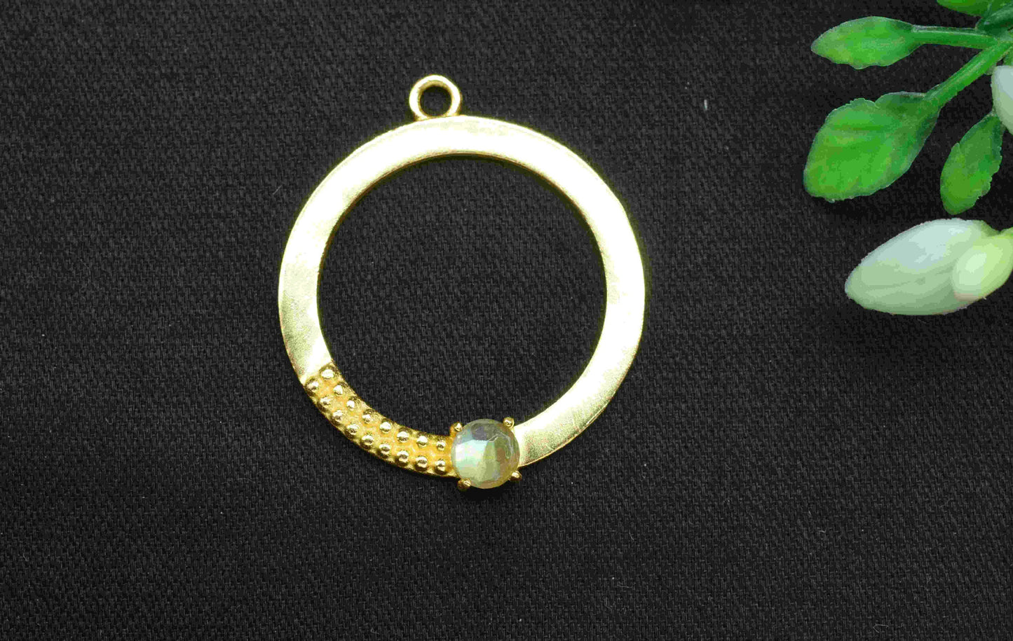 Labradorite Component , Single Bail Charm , Labradorite Connector Pendant , Gold Plated Connectors , Earring Component , B'day Gift