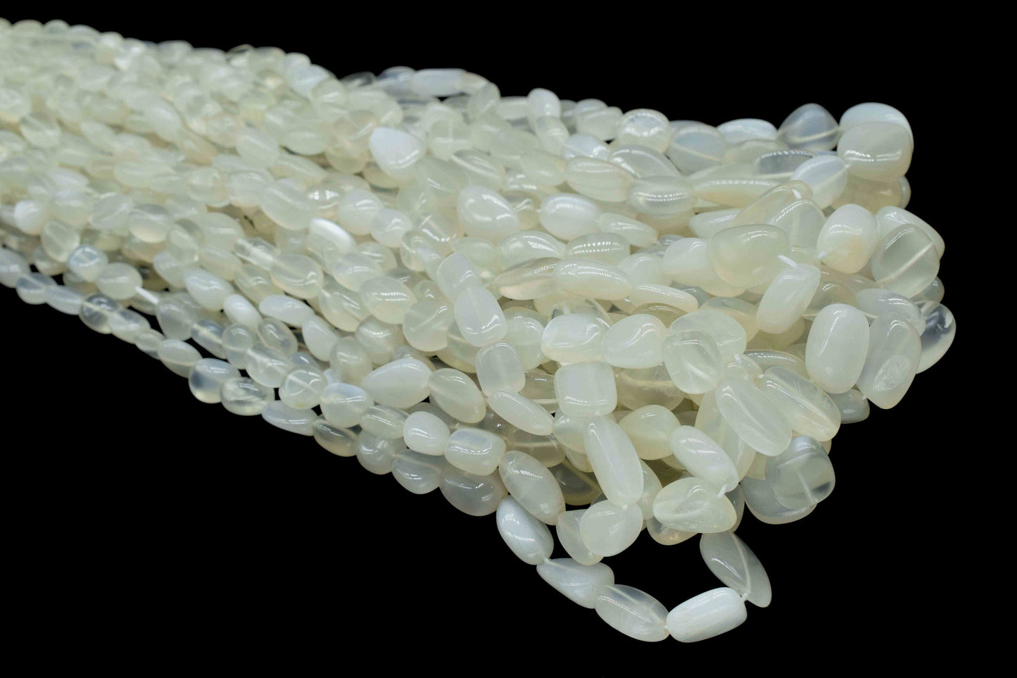 White moonstone Beads Jewelry,handmade Necklace,Gift,White moonstone smooth nuggets,Oval Shape Gemstone Tumble Beads,moonstone nugget Strand